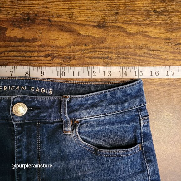 American Eagle Jeans 10 Hi Rise Jegging 360 Next Level Stretch Medium Dark Wash - Picture 7 of 12